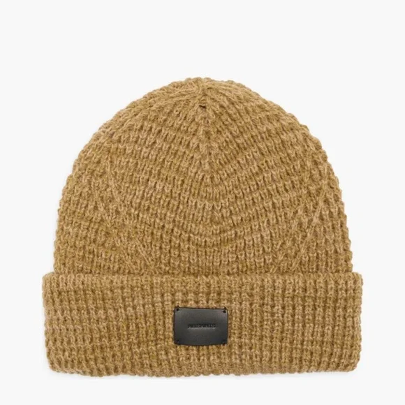All Saints Beanie & Gloves Misty Rose Pink Angled Stitch Marled Wool Blend Gifts Faherty Essential Beanie - Misty Rose | Faherty Brand main image 3